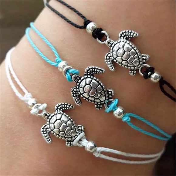 ⚜️𝟯𝟬%𝗢𝗙𝗙 𝗯𝘂𝗻𝗱𝗹𝗲𝘀 𝟯+⚜️ NEW 3 Tortoise Rope Bohemian Anklets Set - Picture 7 of 16